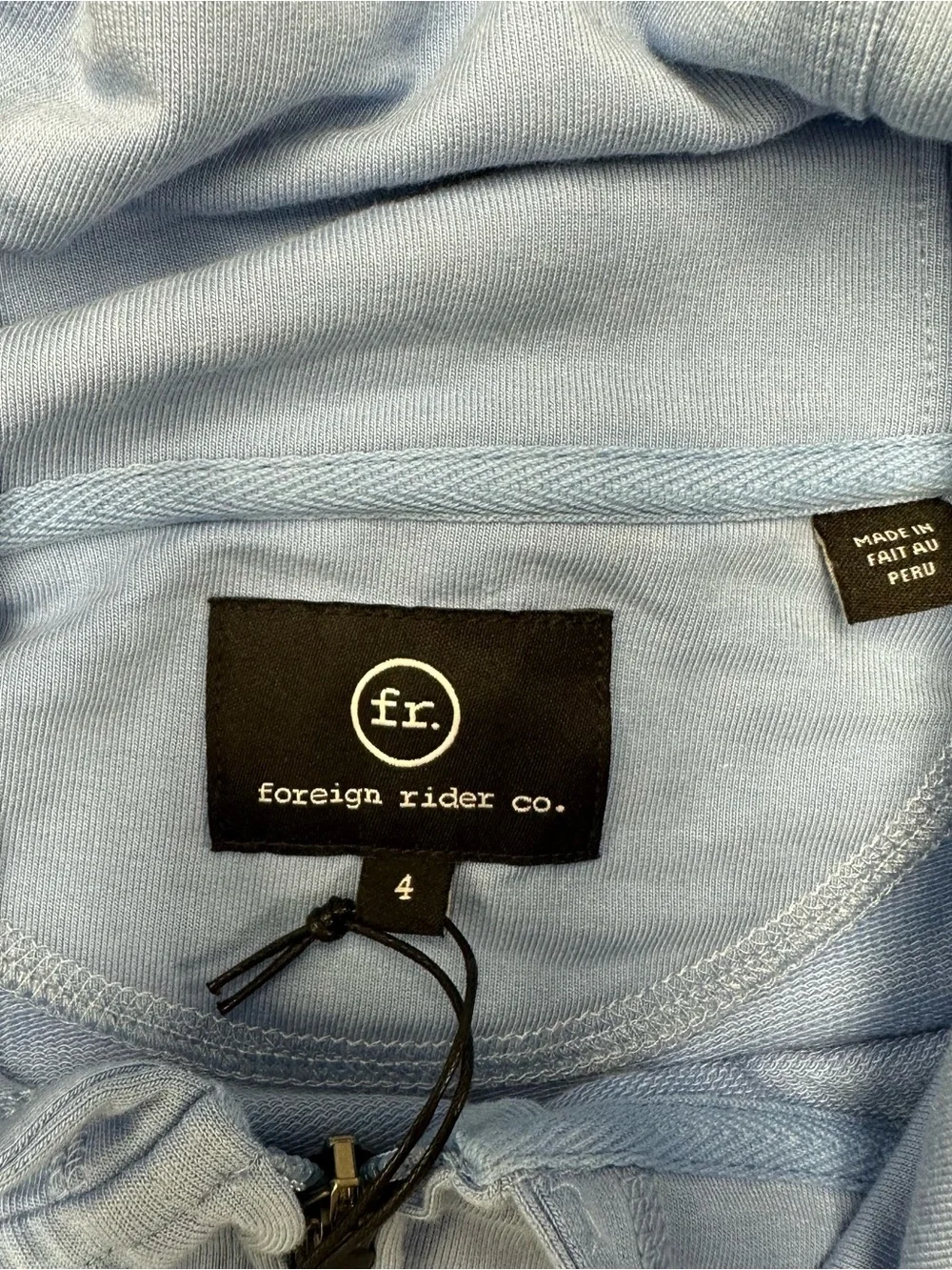 FOREIGN RIDER Solace Full Zip Hooded Jacket Hoodie Blue Sweatshirt Men 4 XL